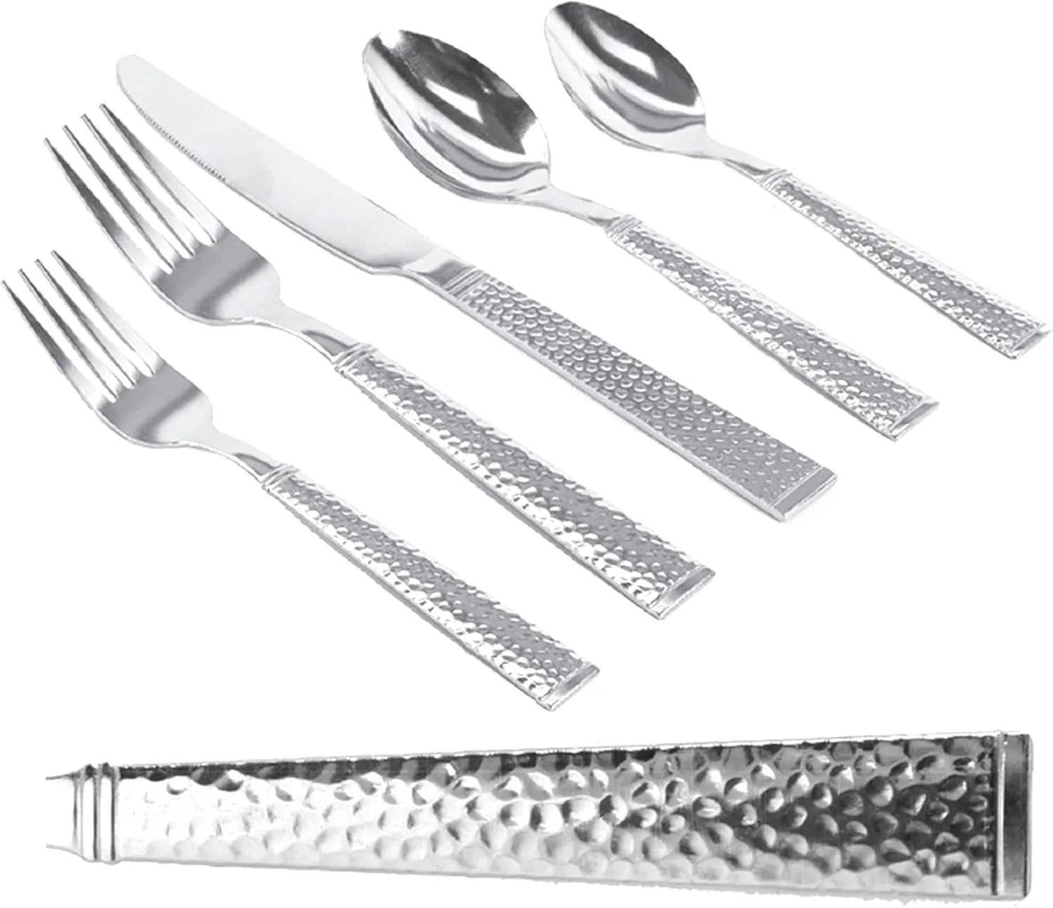 Gibson Home 45-Piece Flatware Set, Prato, Silver