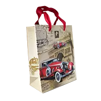 Vintage Red Roadster Paper (130 GSM) Gift Bags - Set of 6 Bags