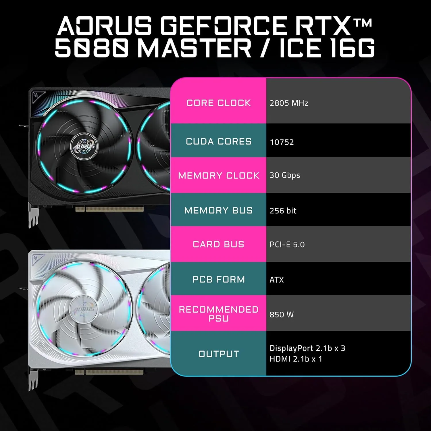 GIGABYTE GeForce RTX 5080 16G Graphics Card
