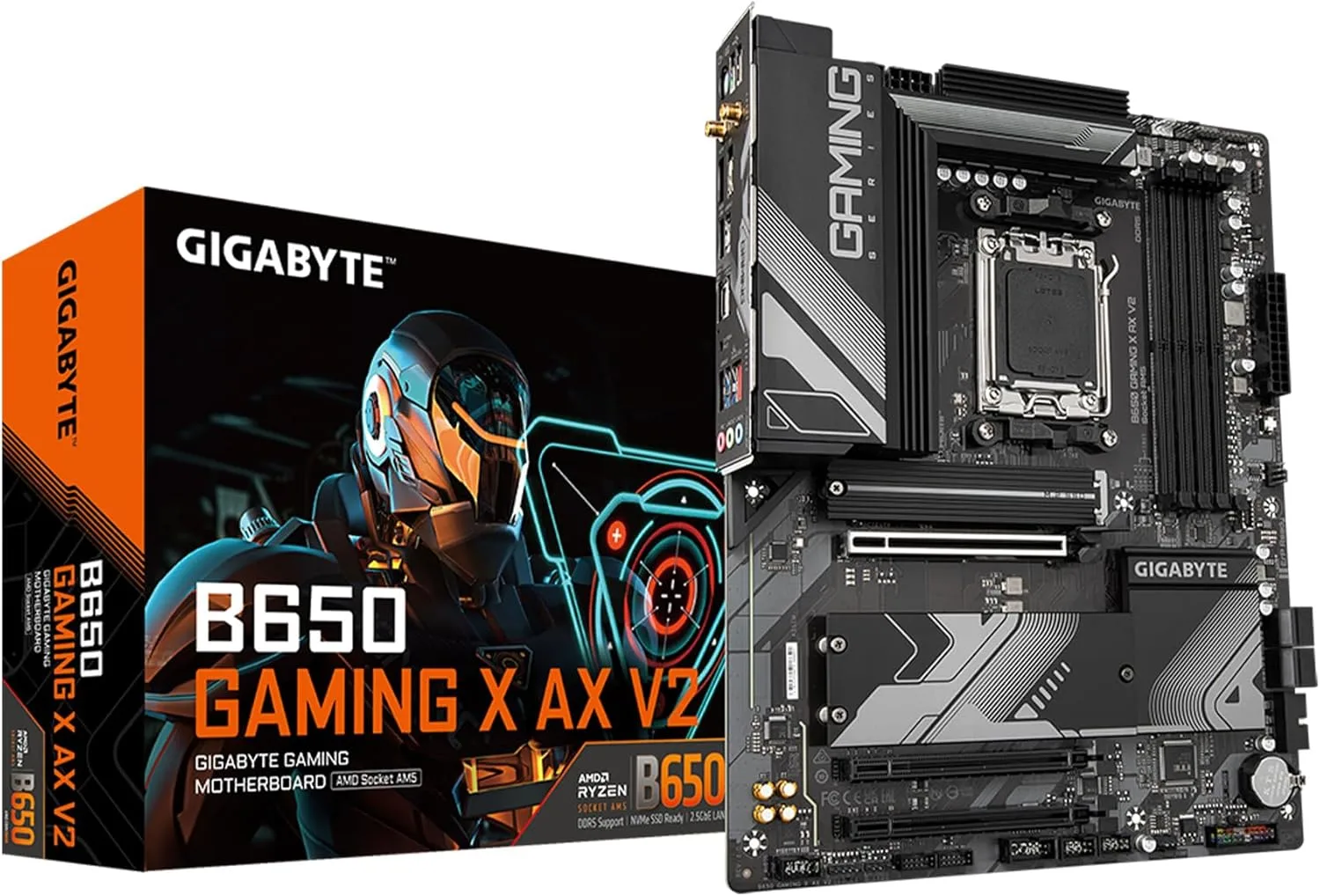 GIGABYTE Gaming X AM5 ATX DDR5 Motherboard - PCIe 5.0, Triple M.2, USB-C, Wi‑Fi 6E, 2.5GbE LAN