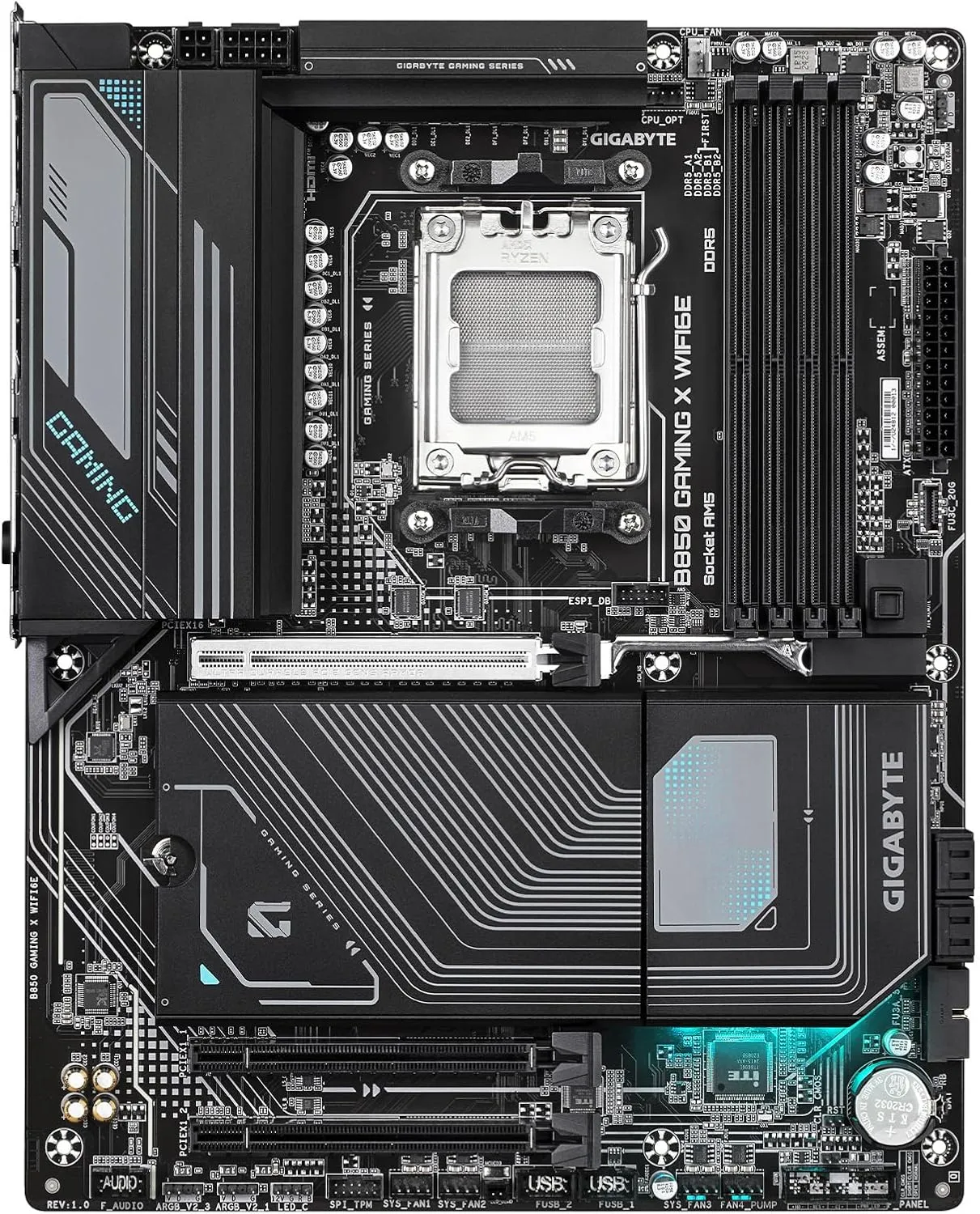 GIGABYTE Gaming X AM5 ATX DDR5 Motherboard - PCIe 5.0, Triple M.2, USB-C, Wi‑Fi 6E, 2.5GbE LAN