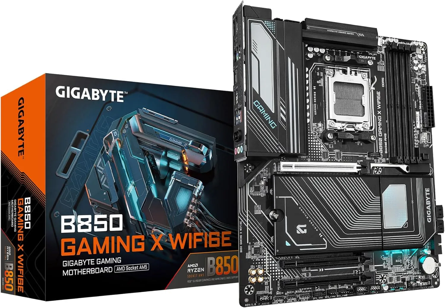 GIGABYTE Gaming X AM5 ATX DDR5 Motherboard - PCIe 5.0, Triple M.2, USB-C, Wi‑Fi 6E, 2.5GbE LAN