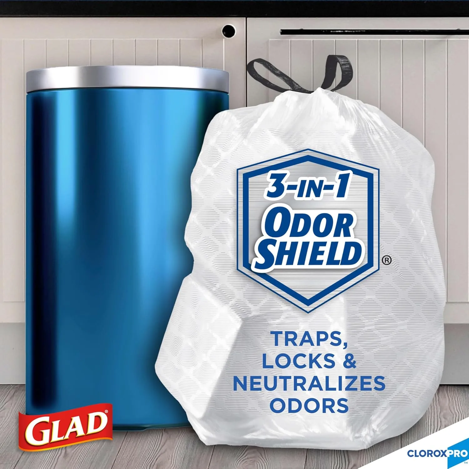 Glad ForceFlex Tall Kitchen Drawstring Trash Bags, 13 Gallon, 100 Count