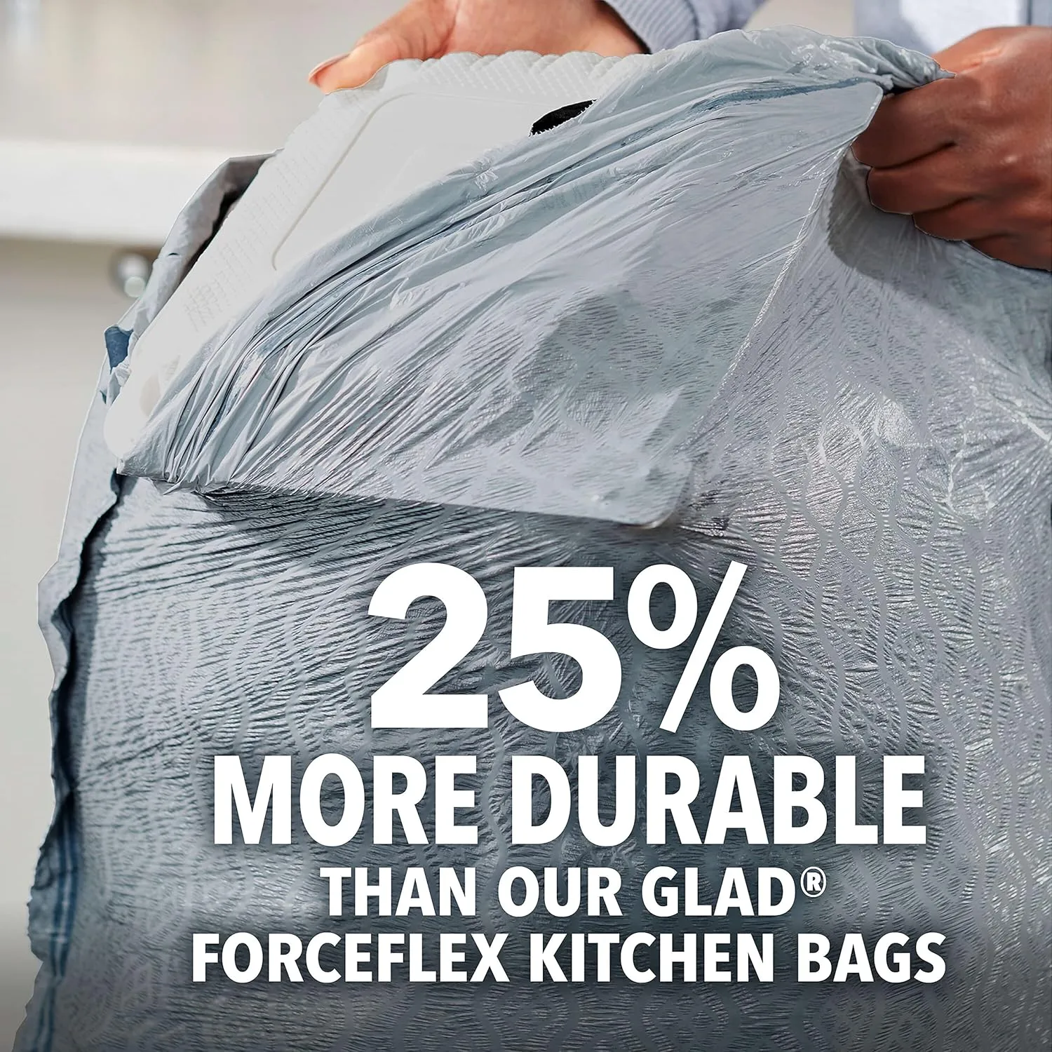 Glad ForceFlex MaxStrength X-Large Kitchen Drawstring Trash Bags, 20 Gallon, Fresh Clean Scent with Febreze, 30 Count