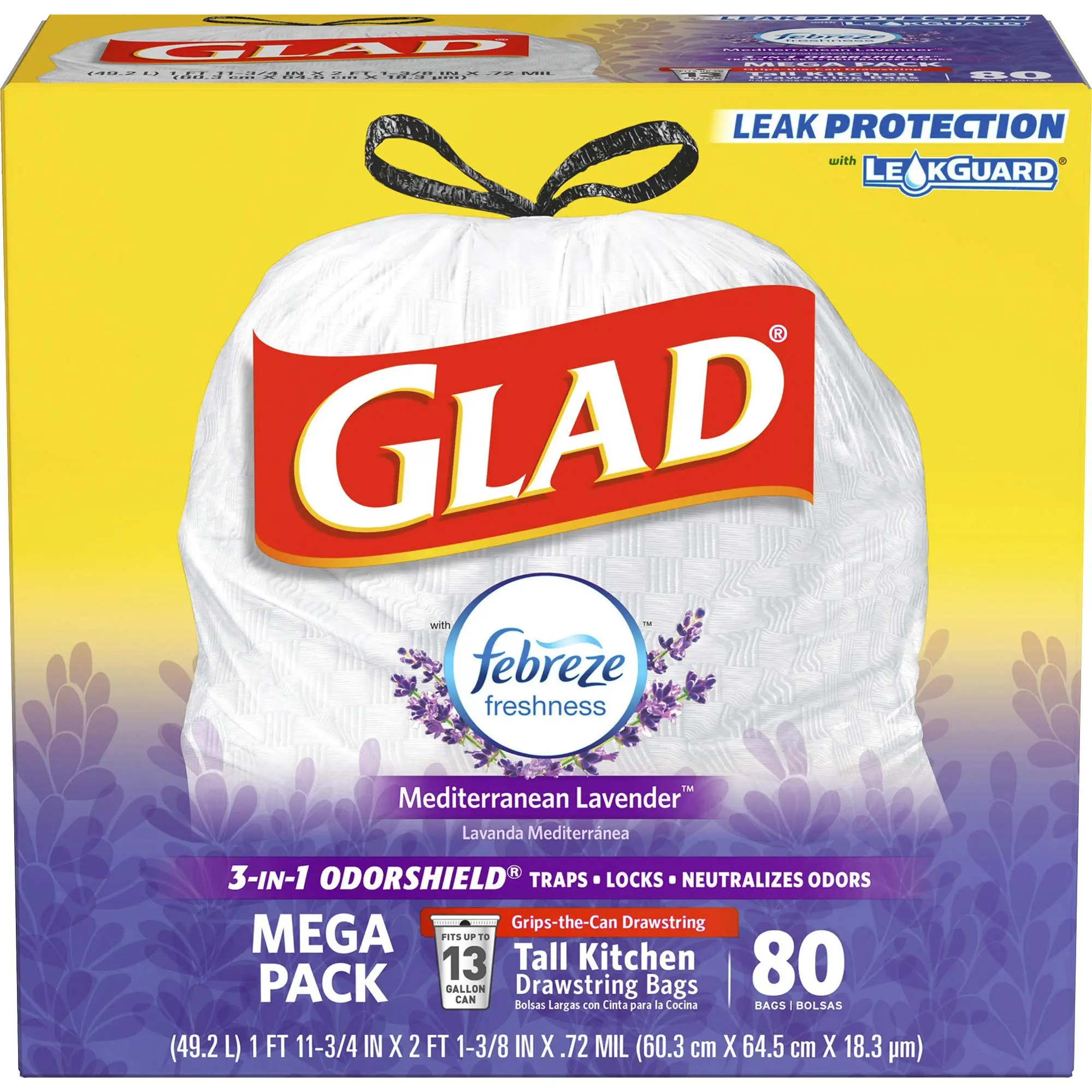 Glad OdorShield Tall Kitchen Drawstring Trash Bags