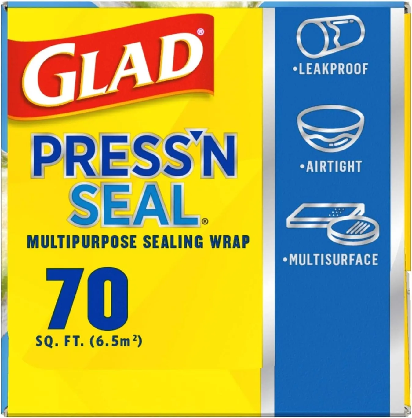Glad Press'n Seal Plastic Food Wrap - 70 Sq Ft Roll (11.8 in x 71.1 ft)