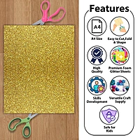Glitter Sheets (A4 Size) - Multicolor - Pack of 10 Sheets