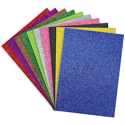 Glitter Sheets (A4 Size) - Multicolor - Pack of 10 Sheets