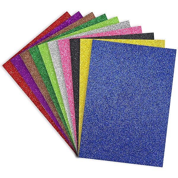 Glitter Sheets (A4 Size) - Multicolor - Pack of 10 Sheets