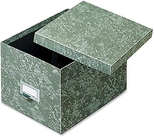 Globe-Weis/Pendaflex Fiberboard Index Card Storage Box, 6 x 9 Inches, Green (96 GRE)