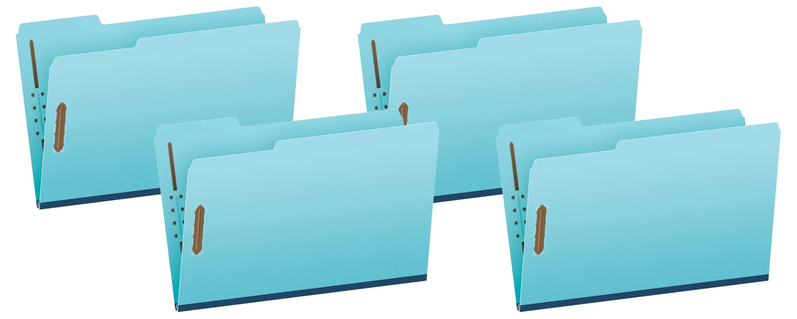 Globe Weis Pendaflex Pressboard Folders With Fasteners, 1/3 Cut, Legal Size, 30% Recycled, Blue, Pack Of 25
