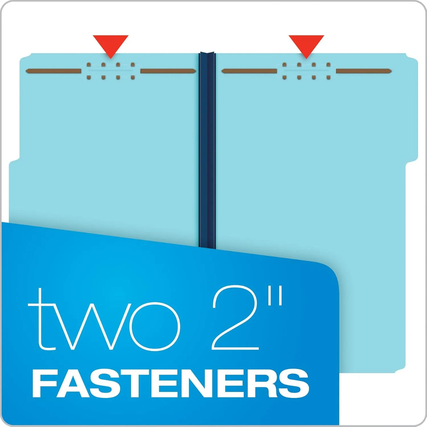 Globe Weis Pendaflex Pressboard Folders With Fasteners, 1/3 Cut, Legal Size, 30% Recycled, Blue, Pack Of 25