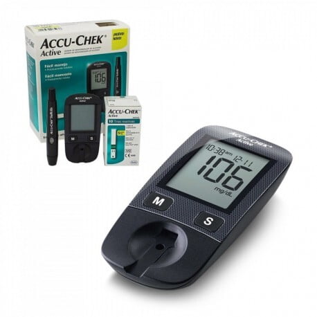Glucométro Accu-Chek Active con 10 Tiras y 10 Lancetas Glucométro Accu-Chek Active con 10 Tiras y 10 Lancetas