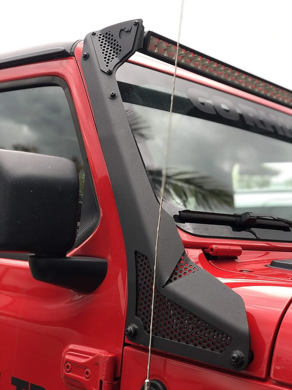 Go Rhino XE Windshield LED Light Frame for 50" LED Light Bar | Mild Steel, Textured Black | 730500T | Fits 2018-2024 Jeep Wrangler JL/JLU; 2020-2024 Jeep Gladiator JT Excludes Mojave Models