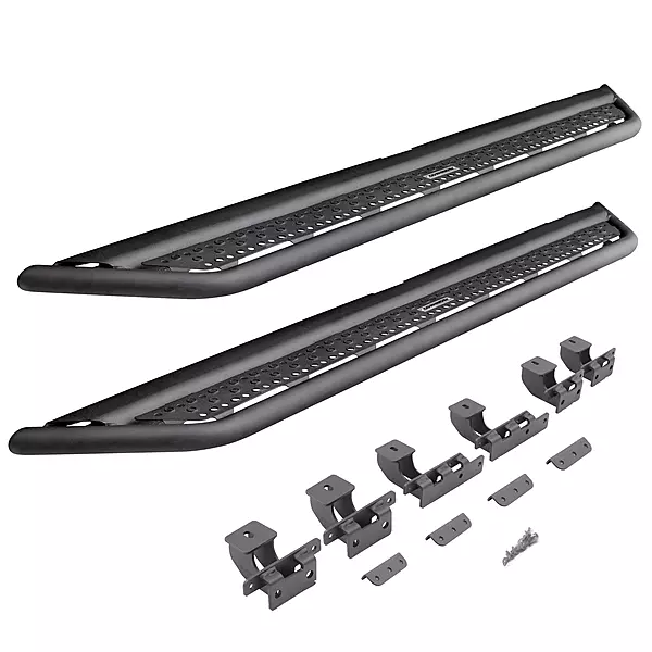 Go Rhino Dominator Xtreme D6 SideSteps Sidestep & Brackets | Mild Steel, Textured Black | D64435T | Fits 2022-2024 Toyota Tundra Double Cab Pickup