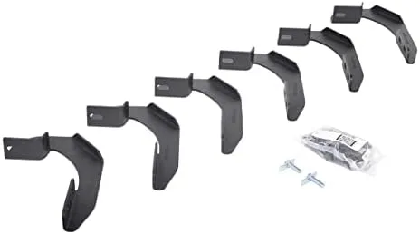 Go Rhino V-Series V3 / RB10 Slim / RB20 Slim / RB30 Slim / RB30 Running Board Mounting Brackets | Mild Steel, Textured Black | 6941266 | Fits 2004-2014 Ford F-150 Super Crew Pickup