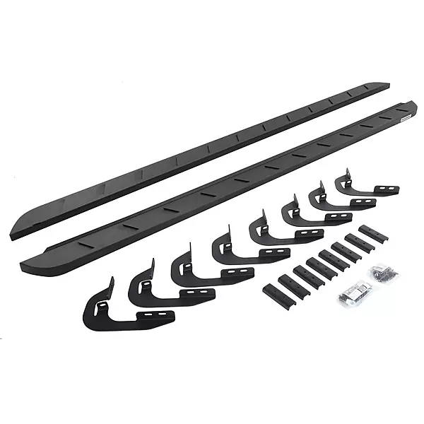Go Rhino RB10 Slim Running Boards & Brackets | Galvanized Steel, Textured Black | 63443580SPC | Fits 2022-2024 Toyota Tundra Double Cab Pickup