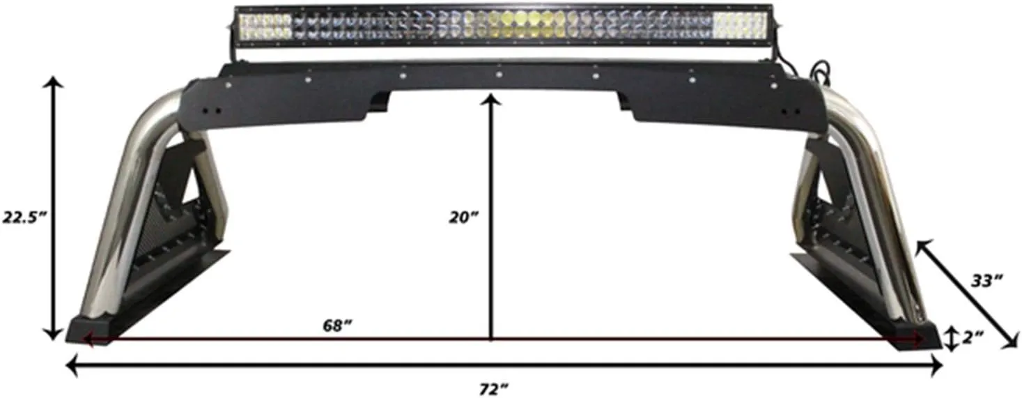 Go Rhino Sport Bar 2.0 w/Power Actuated Retractable Light Mount | Mild Steel, Textured Black | 911600T | Fits 2015-2024 Ford F-150 & Other Full Size Trucks