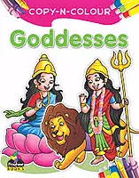 Copy N Colour Big Colouring Books Set for Kids | ABC, Hindi, Farm Animals, Goddesses & Dinosaurs (Set of 5)