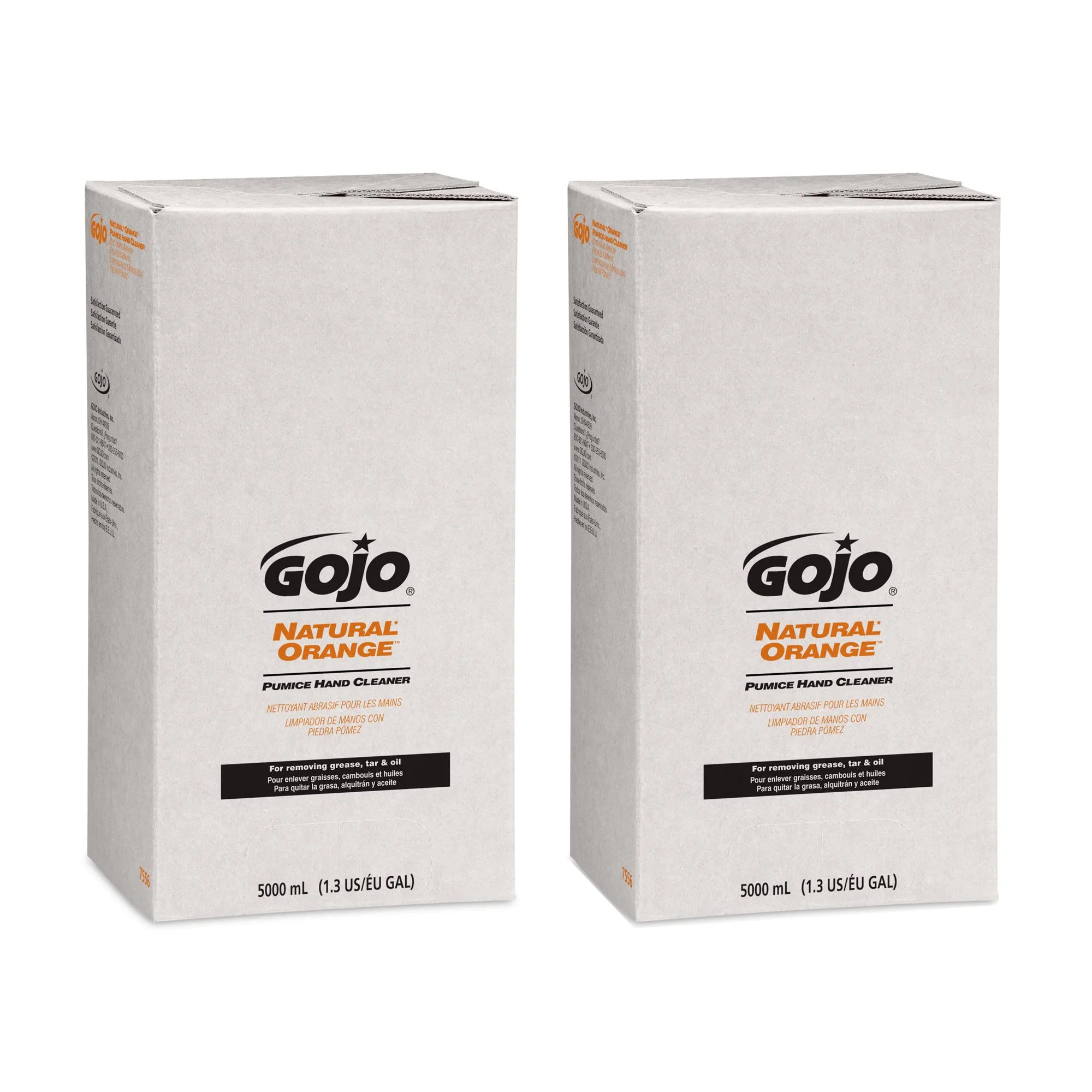 GOJO NATURAL ORANGE Pumice Hand Cleaner, 5000 mL Quick Acting Lotion Hand Cleaner Refill PRO TDX Dispenser (Pack of 2)