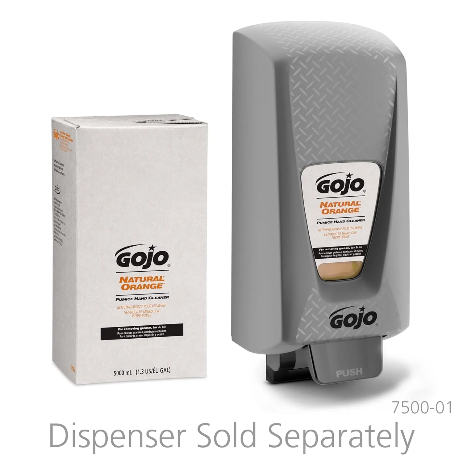 GOJO NATURAL ORANGE Pumice Hand Cleaner, 5000 mL Quick Acting Lotion Hand Cleaner Refill PRO TDX Dispenser (Pack of 2)