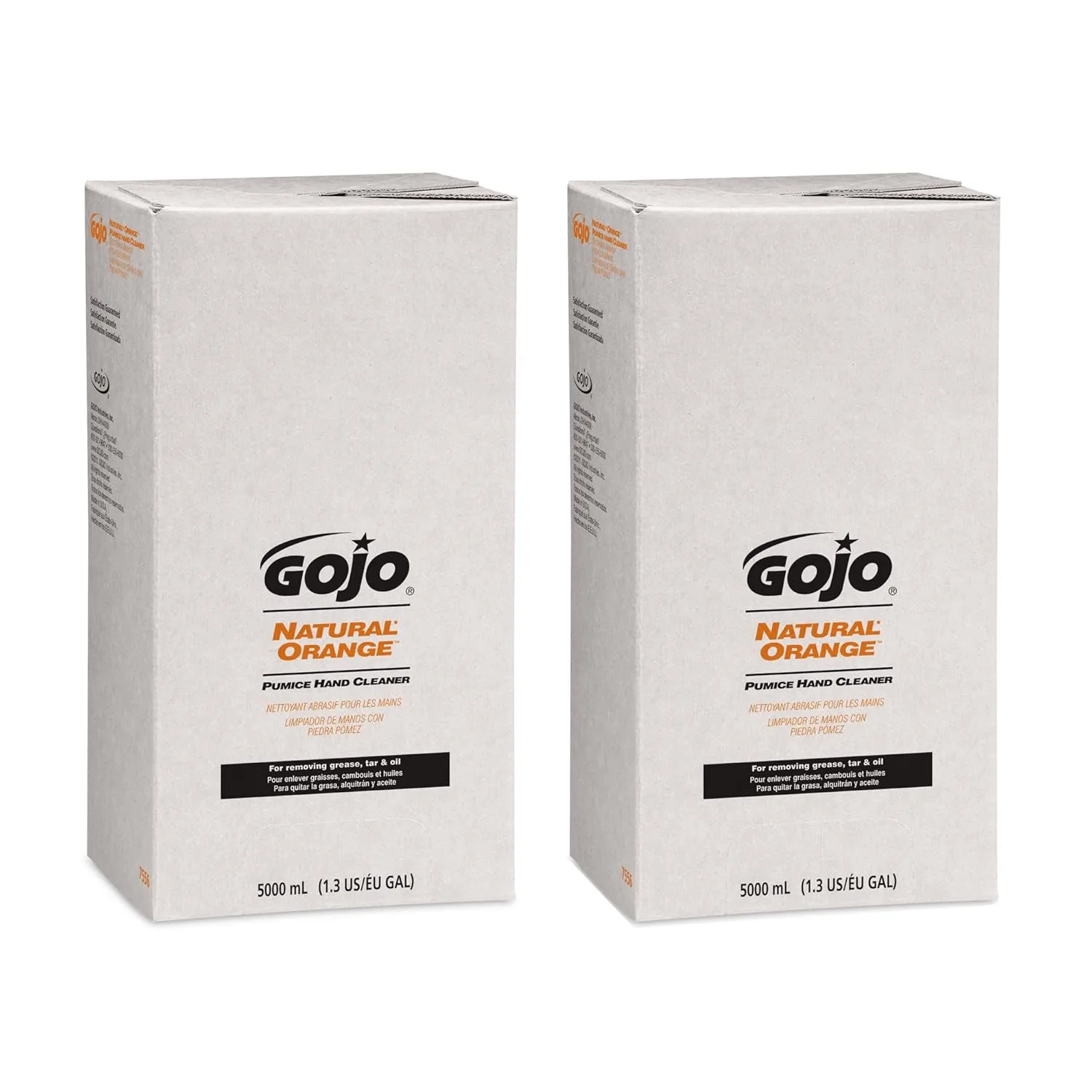 GOJO NATURAL ORANGE Pumice Hand Cleaner, 5000 mL Quick Acting Lotion Hand Cleaner Refill PRO TDX Dispenser (Pack of 2)