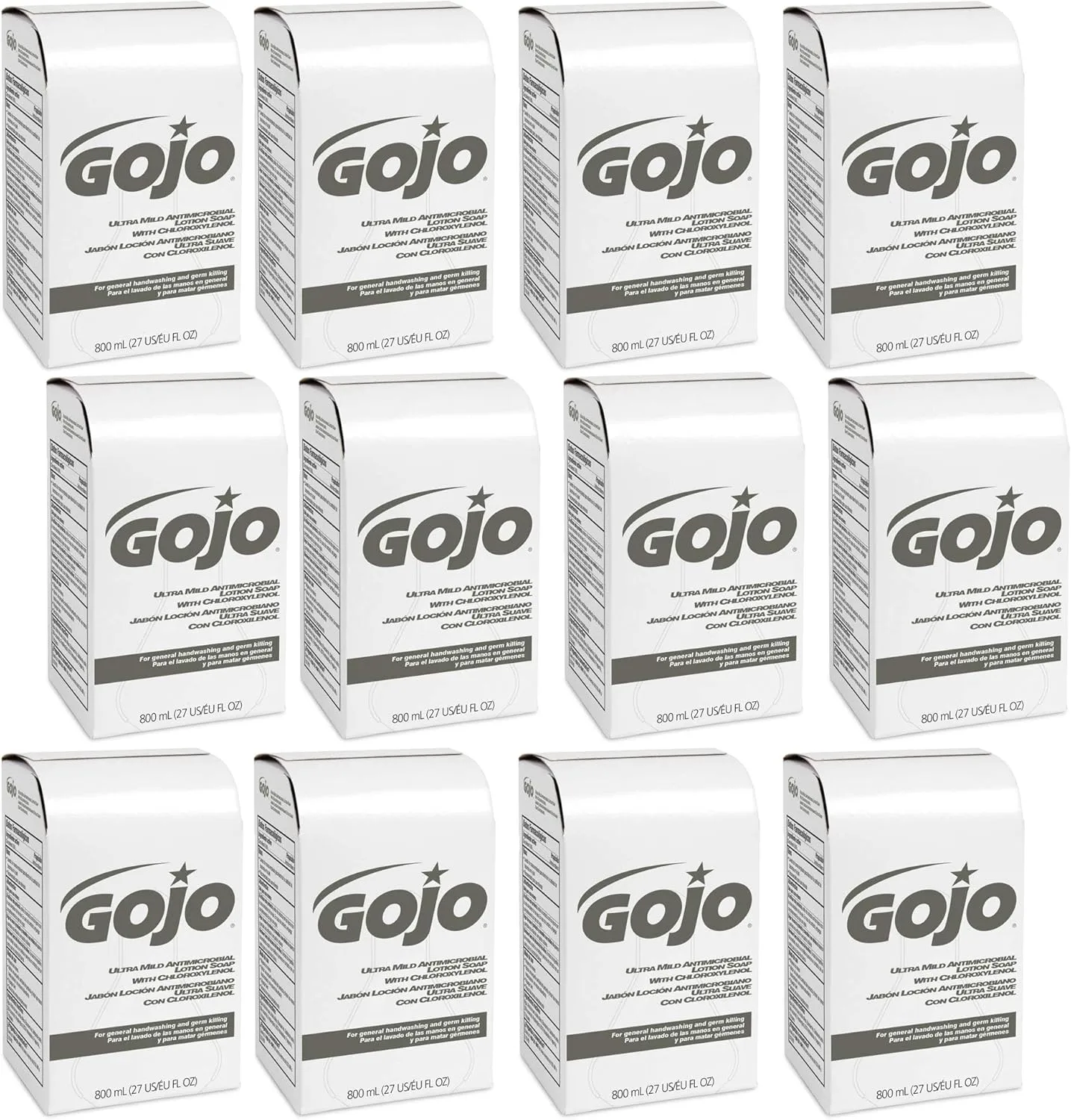 GOJO Ultra Mild Antimicrobial Lotion Soap with Chloroxylenol 800 mL Refill (Pack of 12) - 9212-12