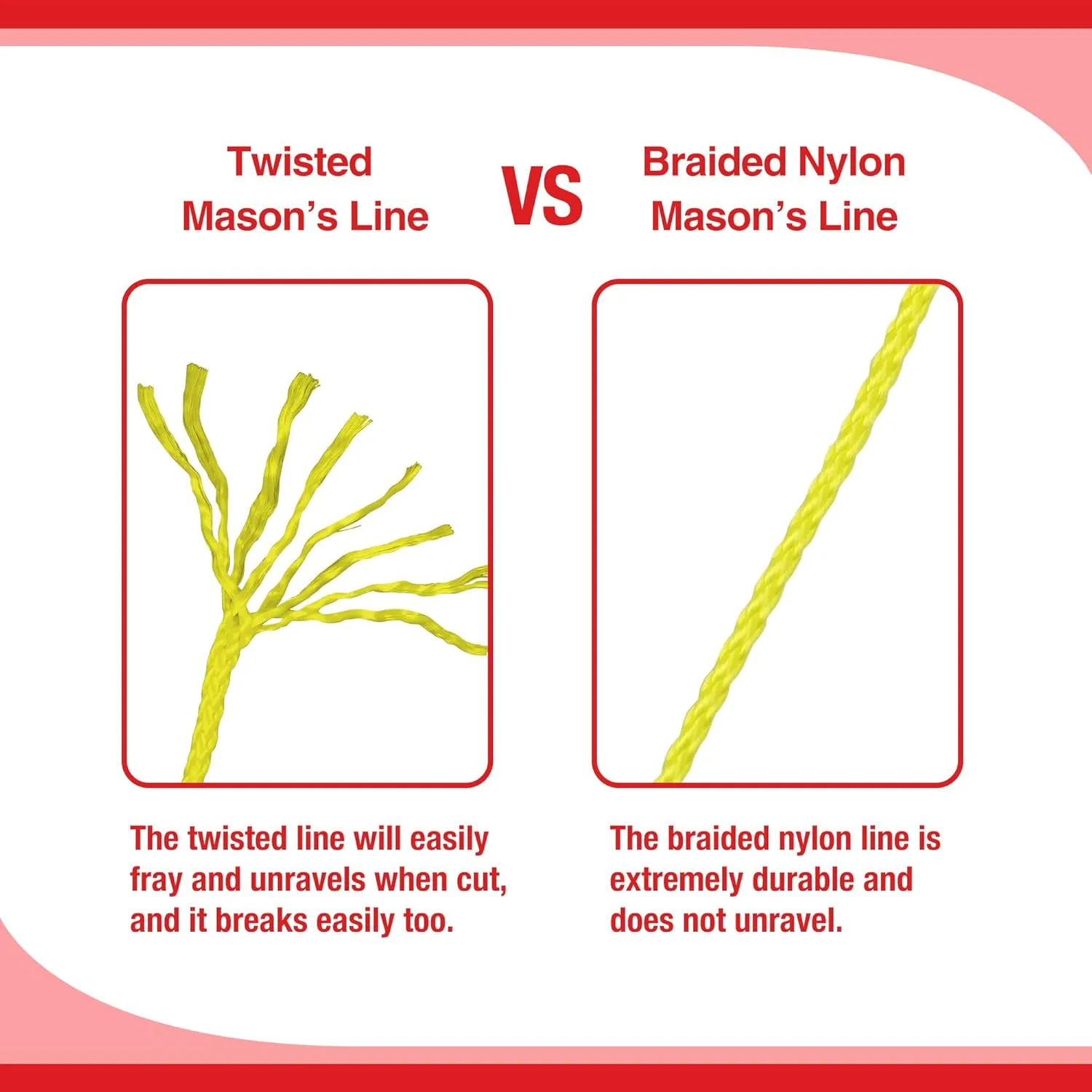 Goldblatt Mason Line, 500 Feet #18 Braided Nylon String Line, Nylon Twine for Gardening or Masonry Tools