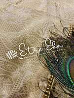 Saree Blouse.Golden Banarasi Brocade Blouse with Piping and Bead Work Lace on High Round Neck