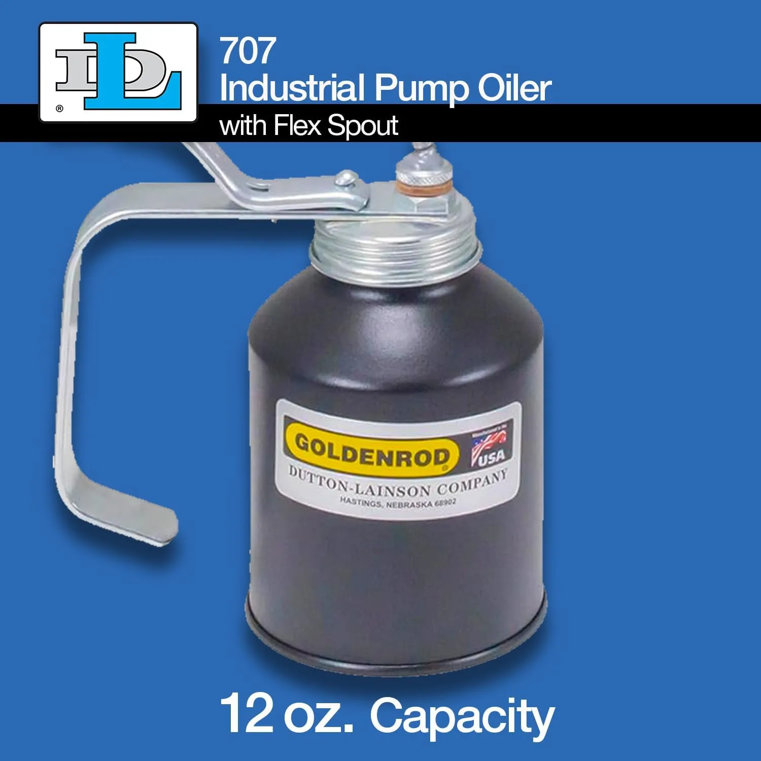GOLDENROD Industrial Pump Oiler with Flex Spout and Zinc Die-Cast Pump