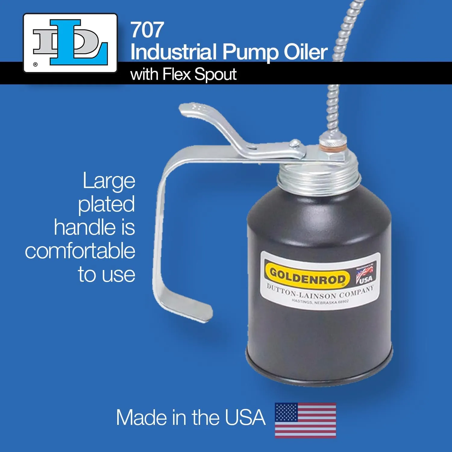 GOLDENROD Industrial Pump Oiler with Flex Spout and Zinc Die-Cast Pump