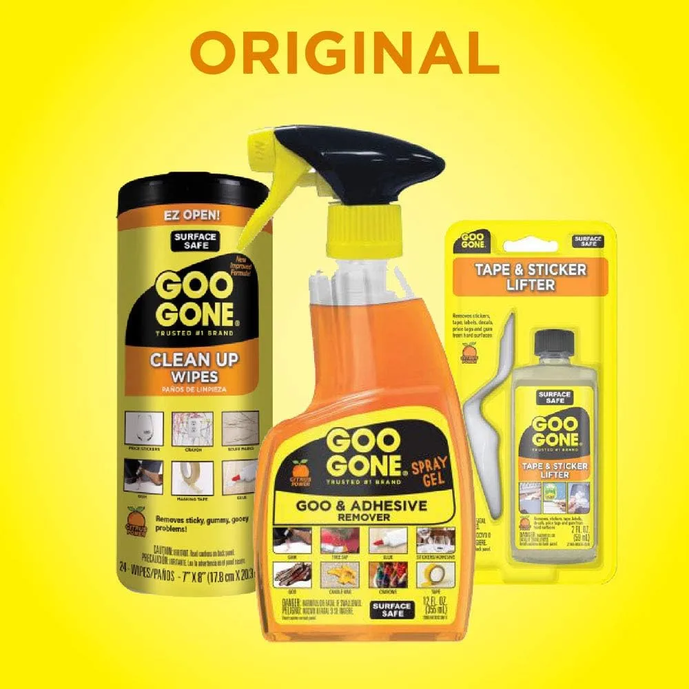 Goo Gone Adhesive Remover Original Spray Gel - Removes Gum, Grease, Stickers - 12 Ounce