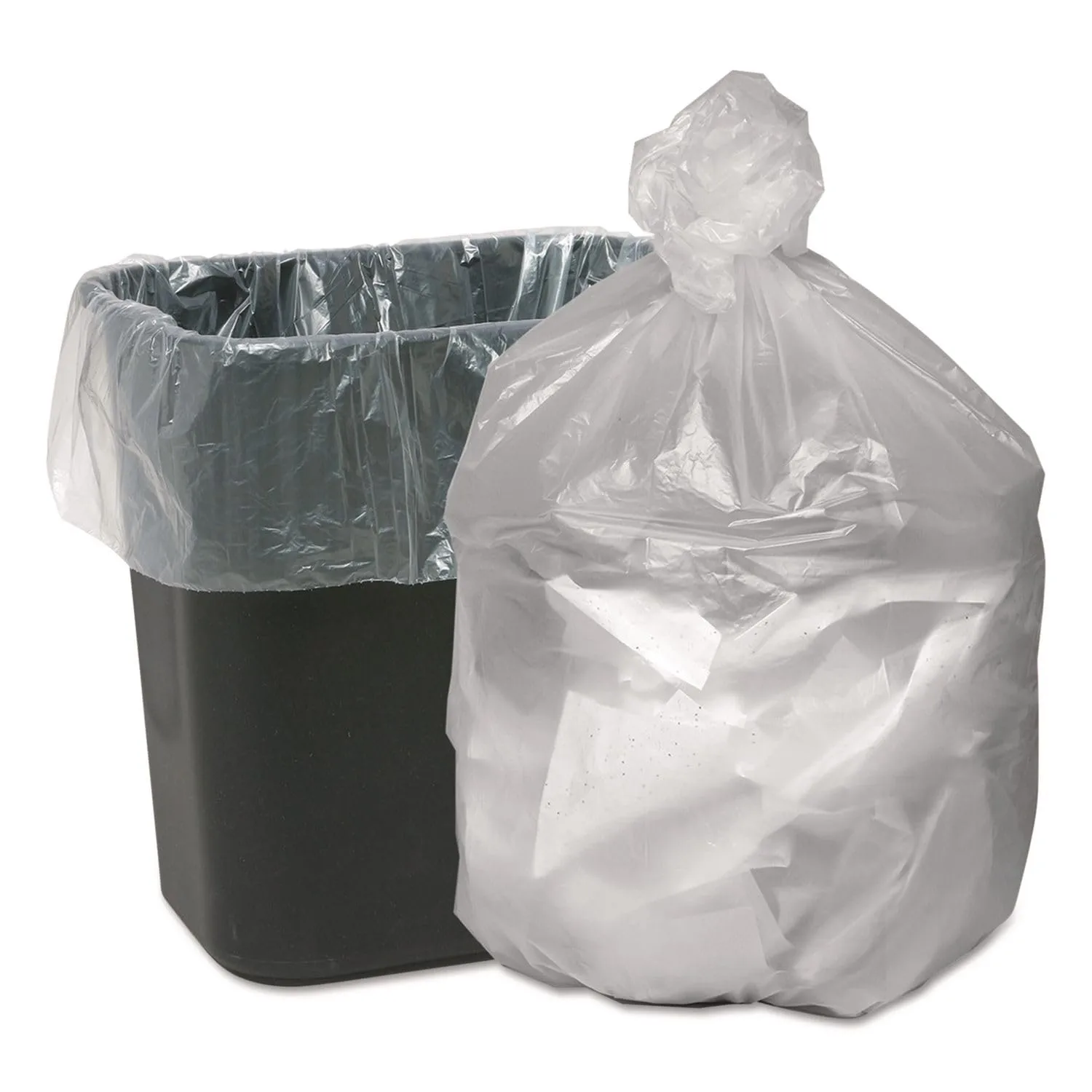 Good 'n Tuff GNT2424 HDPE Waste Can Liners, 10 Gal, 6 mic, 24 x 24, Natural, 1000 Count