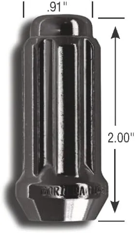 Gorilla Automotive 26148BC Black Chrome 14mm x 1.5 Duplex Acorn Lug Nut