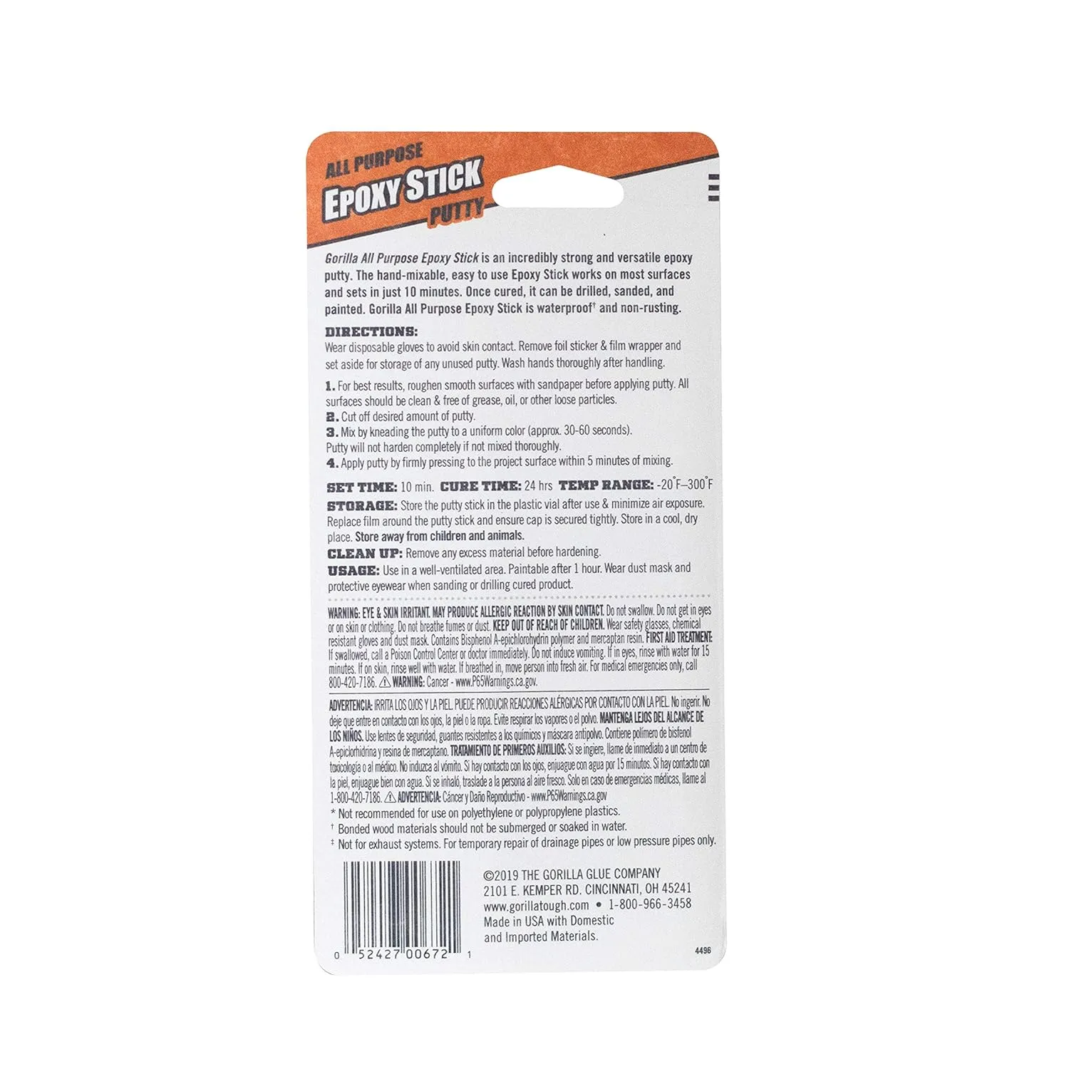 Gorilla 2-Part Clear Epoxy Syringe, 0.85 oz - 5 Minute Set