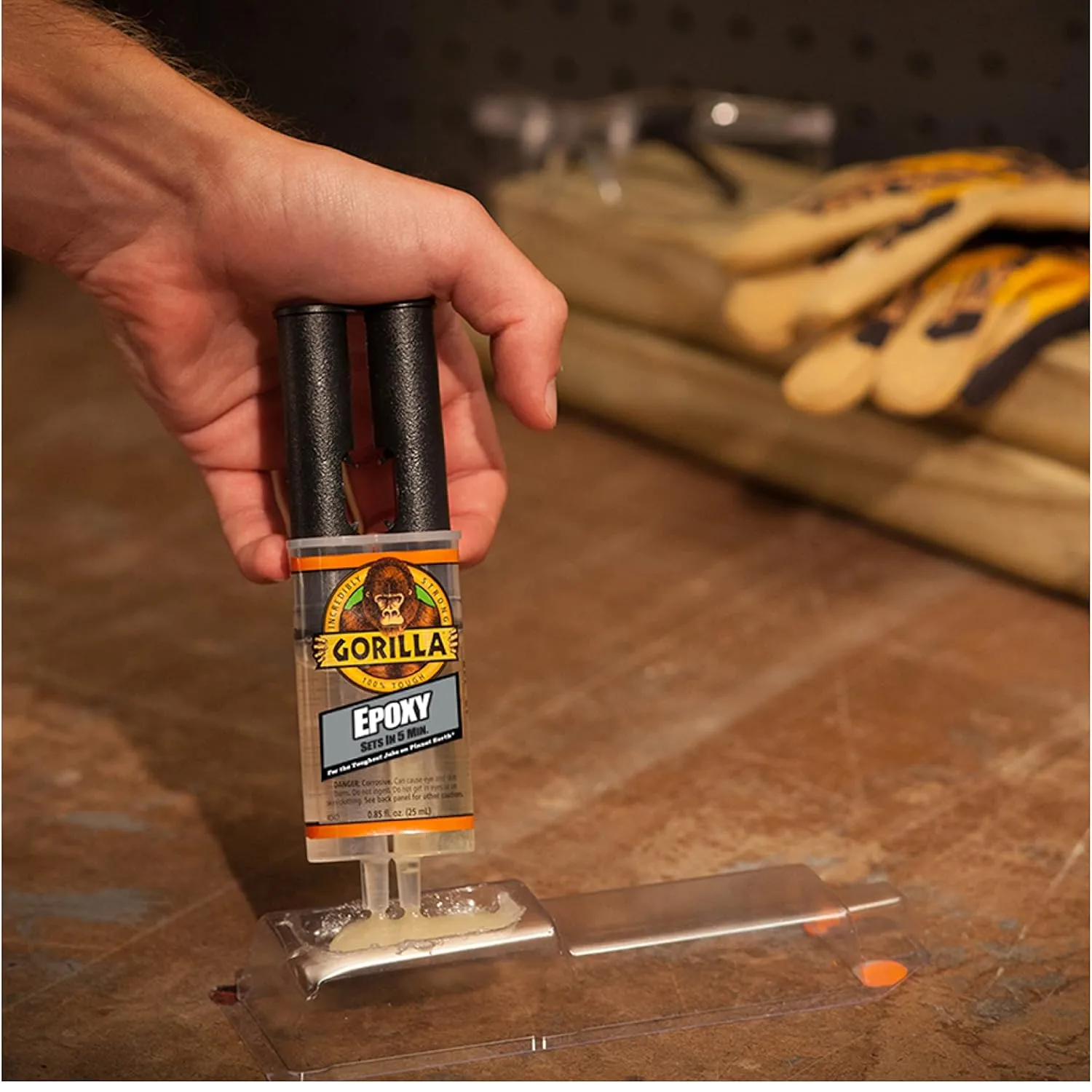 Gorilla 2-Part Clear Epoxy Syringe, 0.85 oz - 5 Minute Set