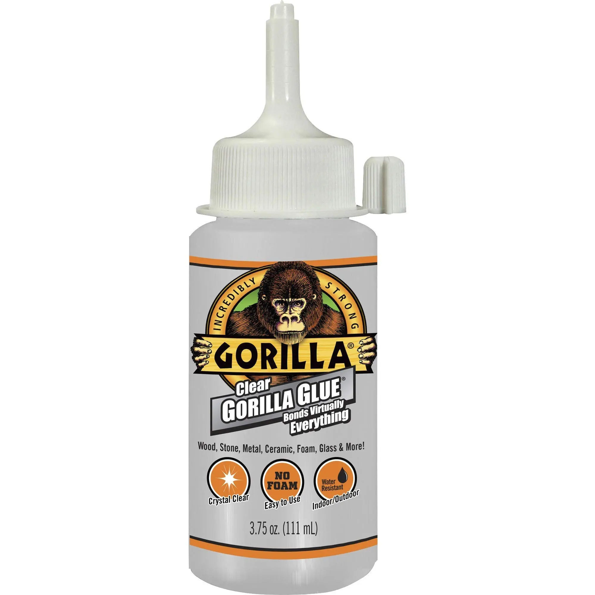Gorilla Clear Glue, 3.75 Ounce Bottle - All Purpose, Water Resistant