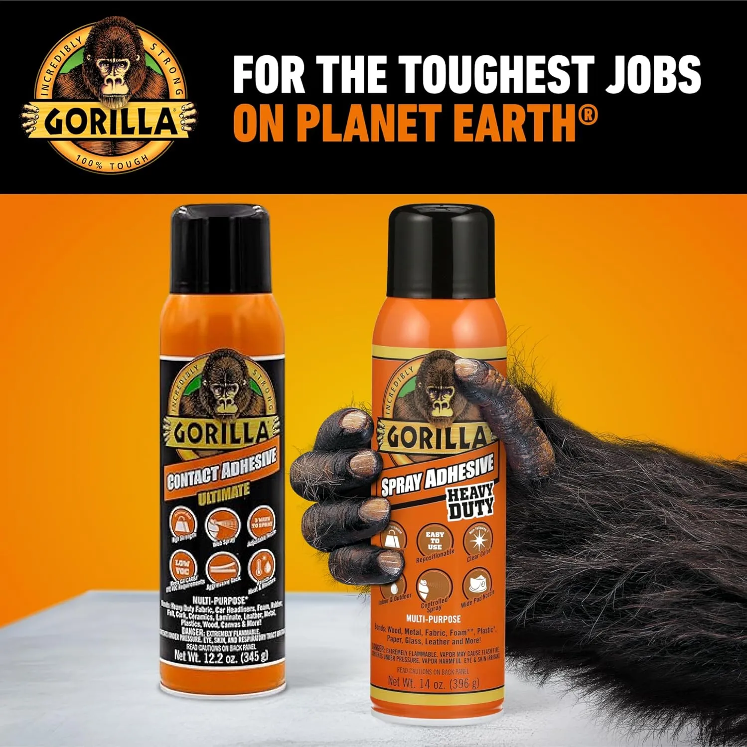 Gorilla Heavy Duty Spray Adhesive, Clear, 14 Ounce (Pack of 1)