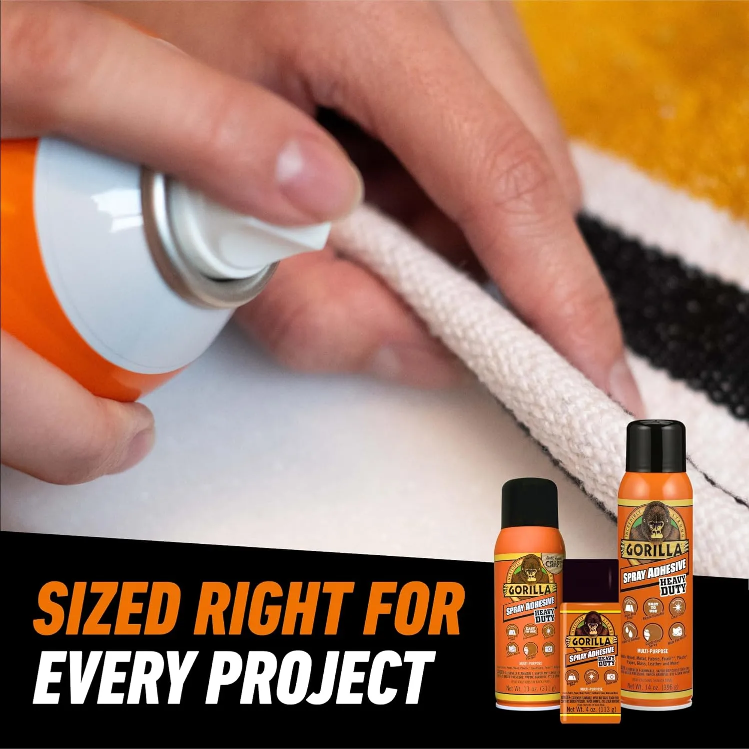 Gorilla Heavy Duty Spray Adhesive, Clear, 14 Ounce (Pack of 1)