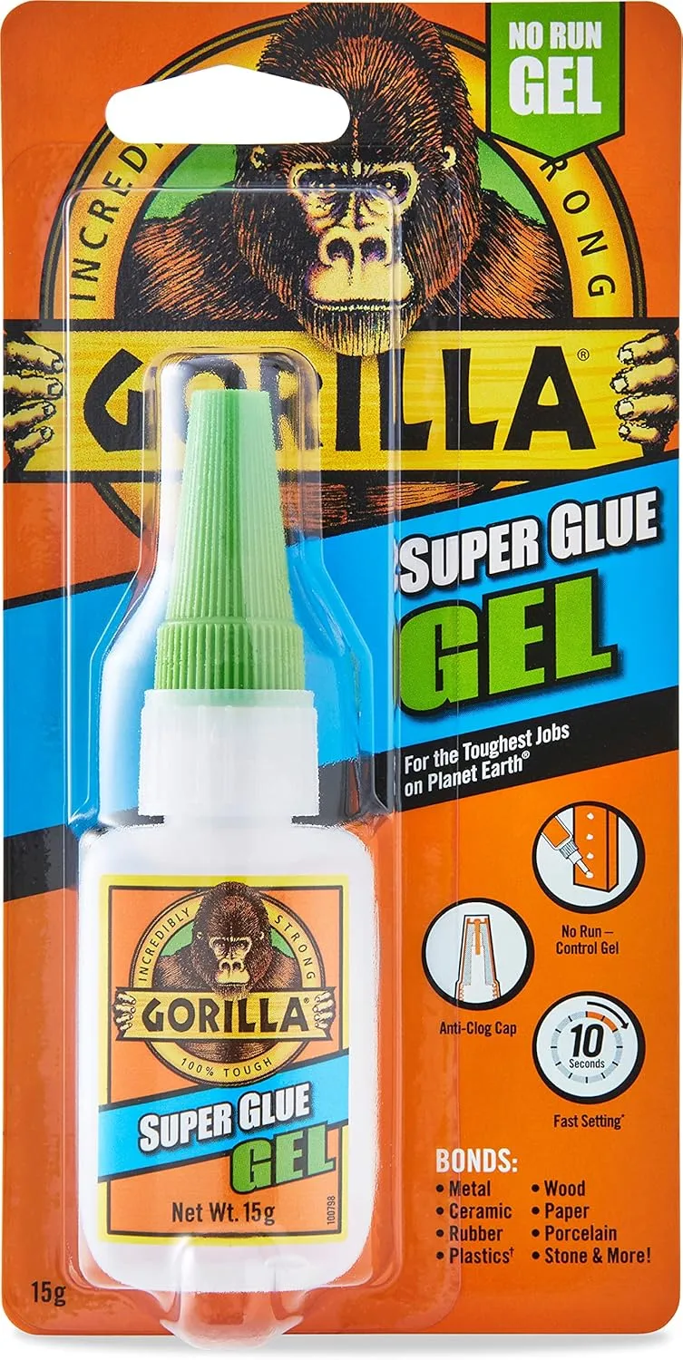GORILLA Super Glue Gel, 0.53 oz Bottle - Clear