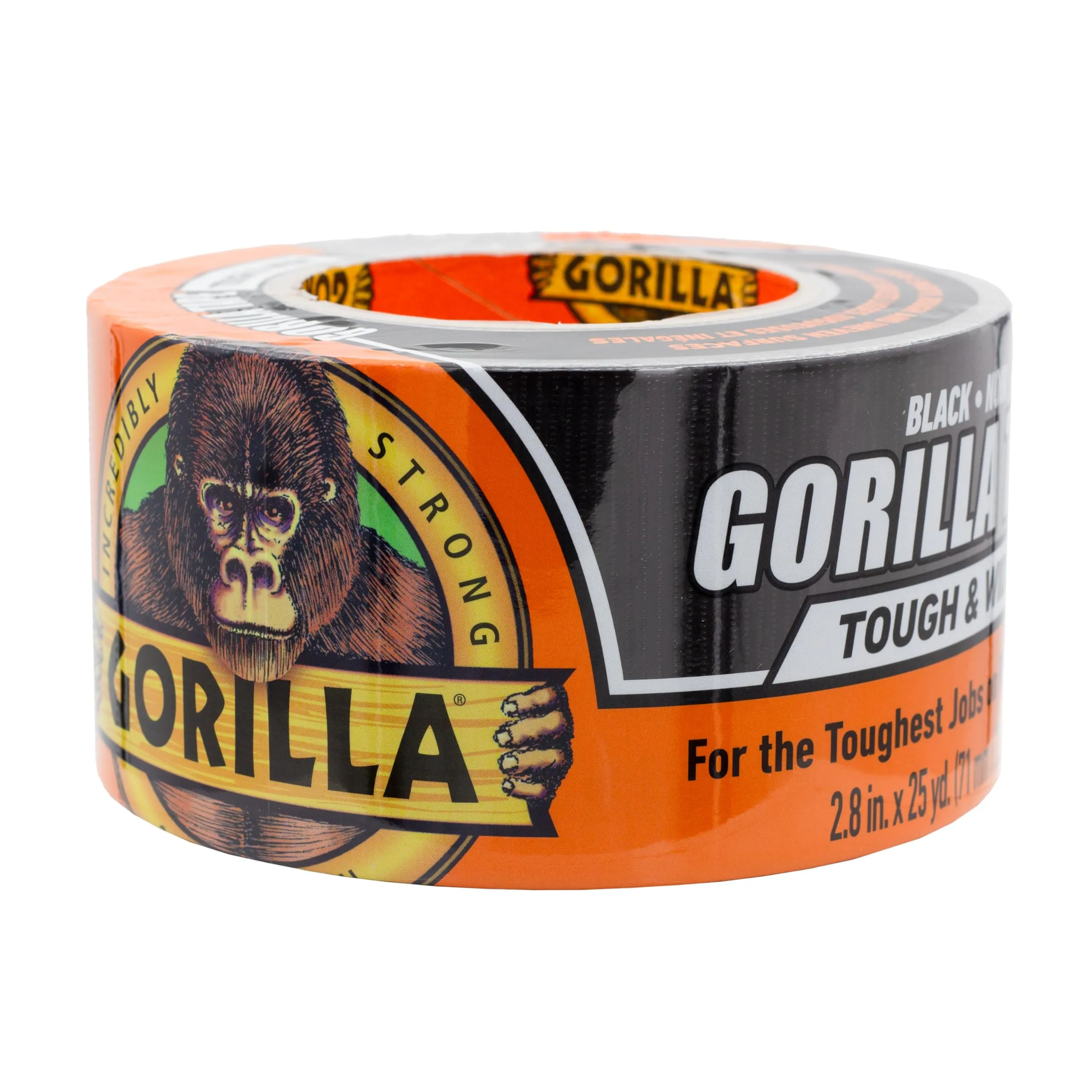Gorilla Tape Tough & Wide, Black, 2.88 in x 25 yd - 1 Pack