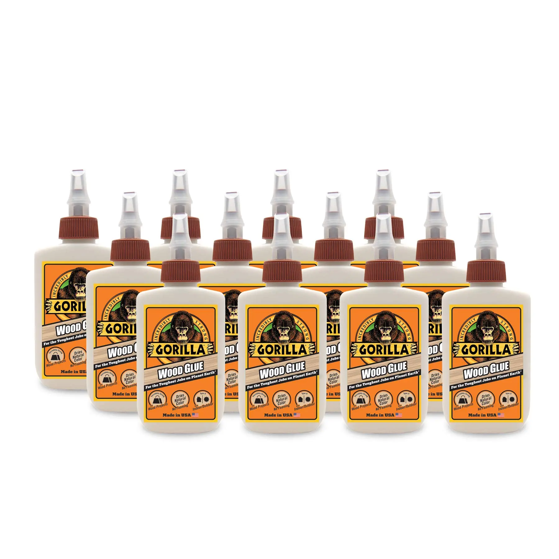 Gorilla Wood Glue, 4 oz Bottle (Pack of 12) - Natural