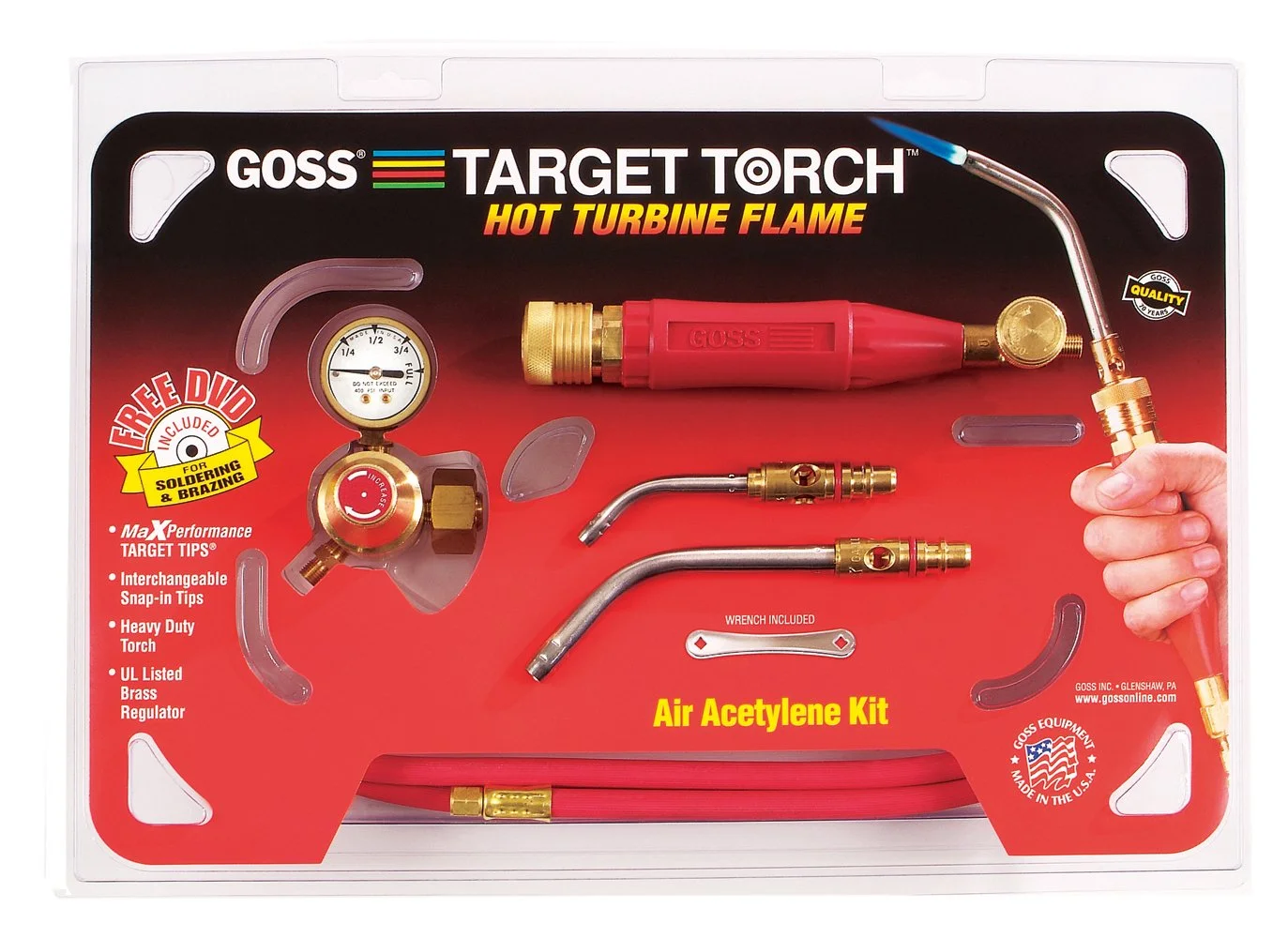 GOSS Brazing and Soldering Torch Kit for 'B' Acetylene Tanks