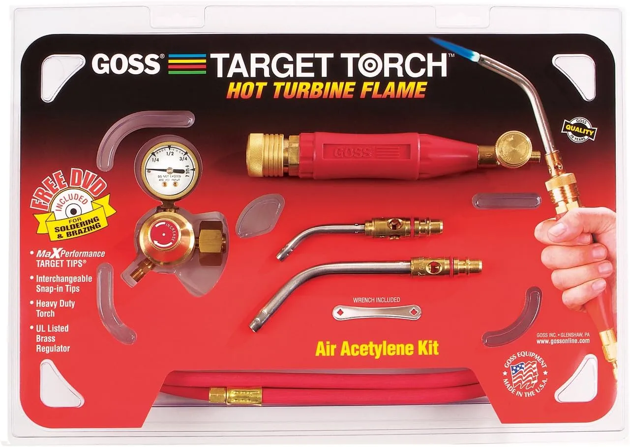 GOSS Brazing and Soldering Torch Kit for 'B' Acetylene Tanks