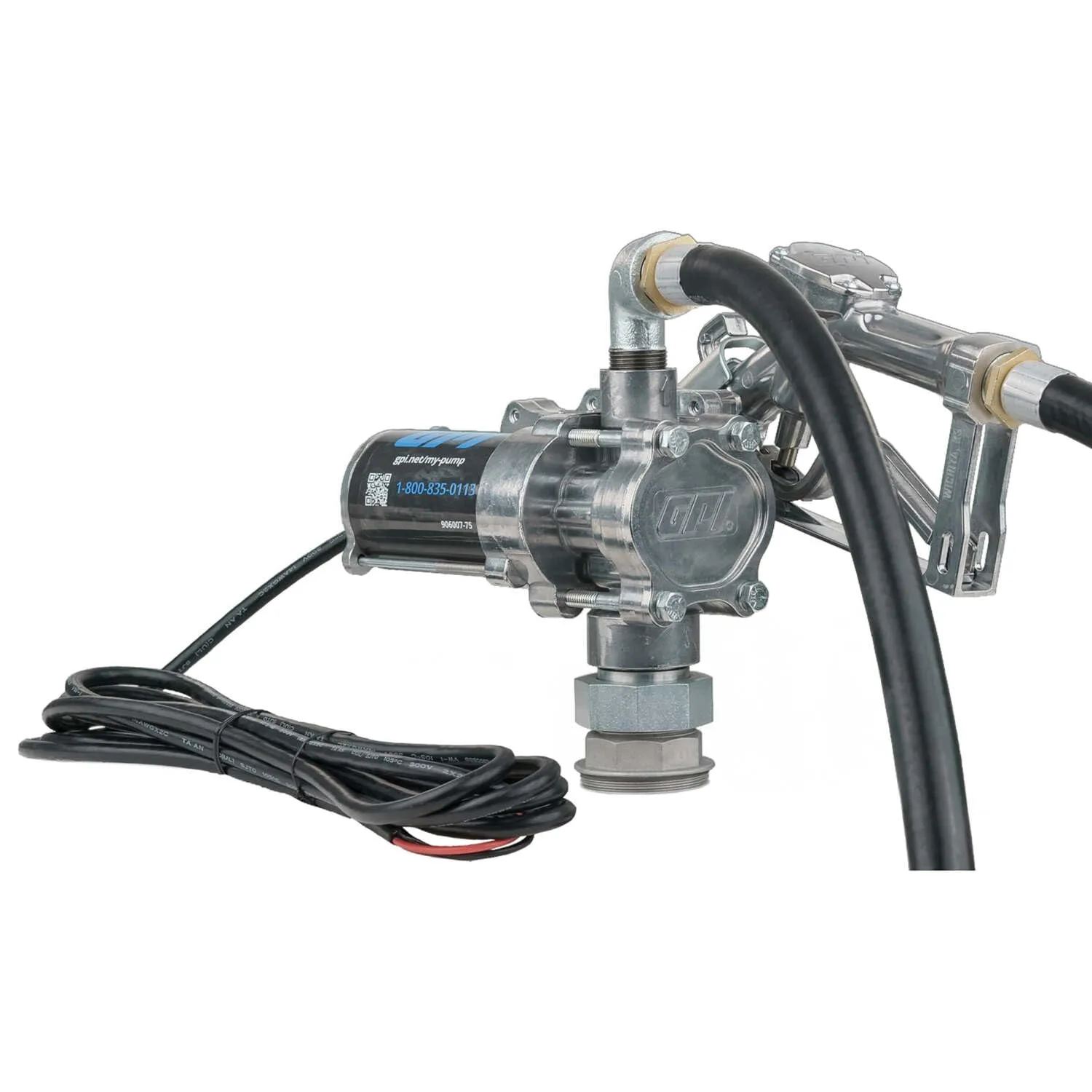 GPI - EZ-8 Fuel Transfer Pump, Manual Shut-Off Nozzle, 8 GPM, 12 Volt