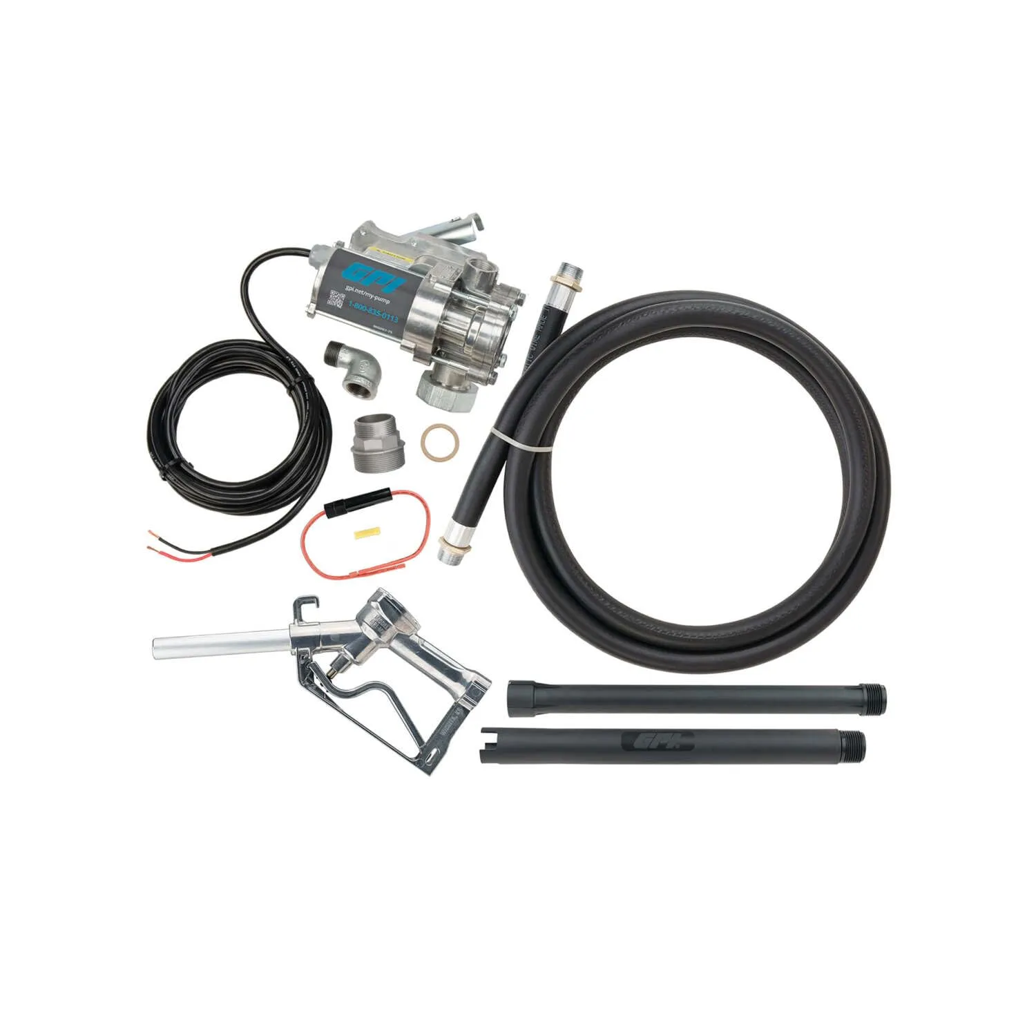 GPI - EZ-8 Fuel Transfer Pump, Manual Shut-Off Nozzle, 8 GPM, 12 Volt