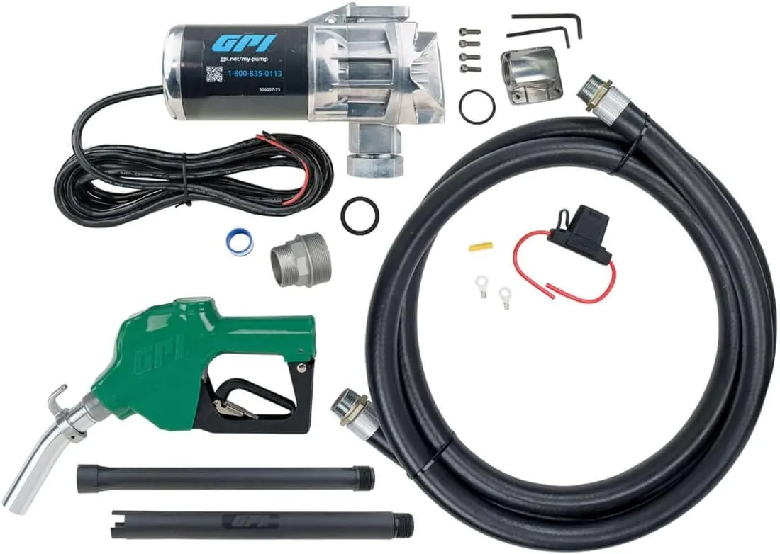 GPI - G20 Fuel Transfer Pump with Automatic Shut-off Nozzle, 20 GPM, 12 Volt (162000-03) Automatic Nozzle