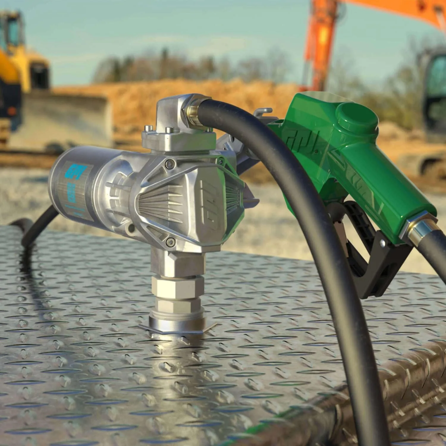 GPI - G20 Fuel Transfer Pump with Automatic Shut-off Nozzle, 20 GPM, 12 Volt (162000-03) Automatic Nozzle