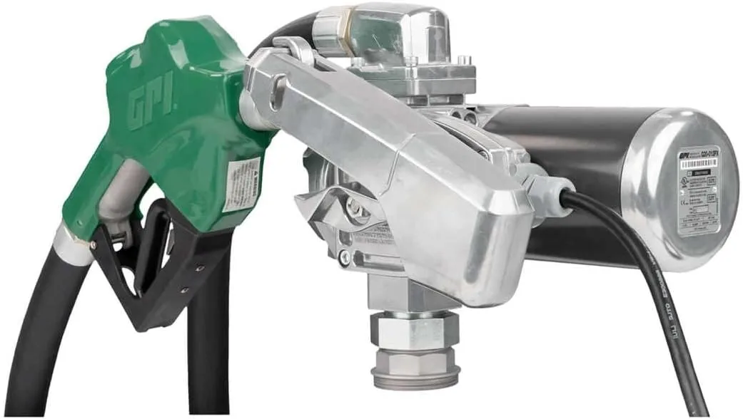 GPI - G20 Fuel Transfer Pump with Automatic Shut-off Nozzle, 20 GPM, 12 Volt (162000-03) Automatic Nozzle