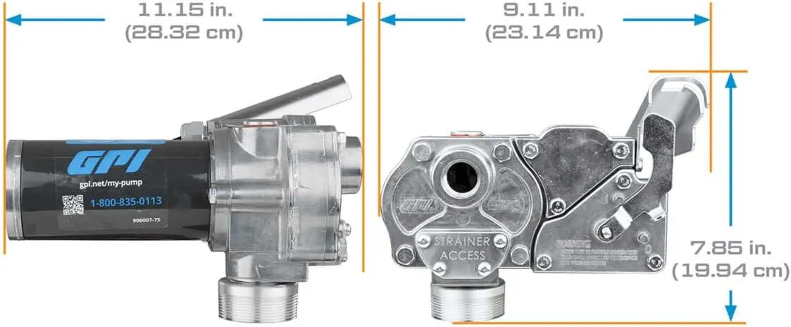 GPI M-150 Series Fuel Transfer Pump, 15 GPM, 12V